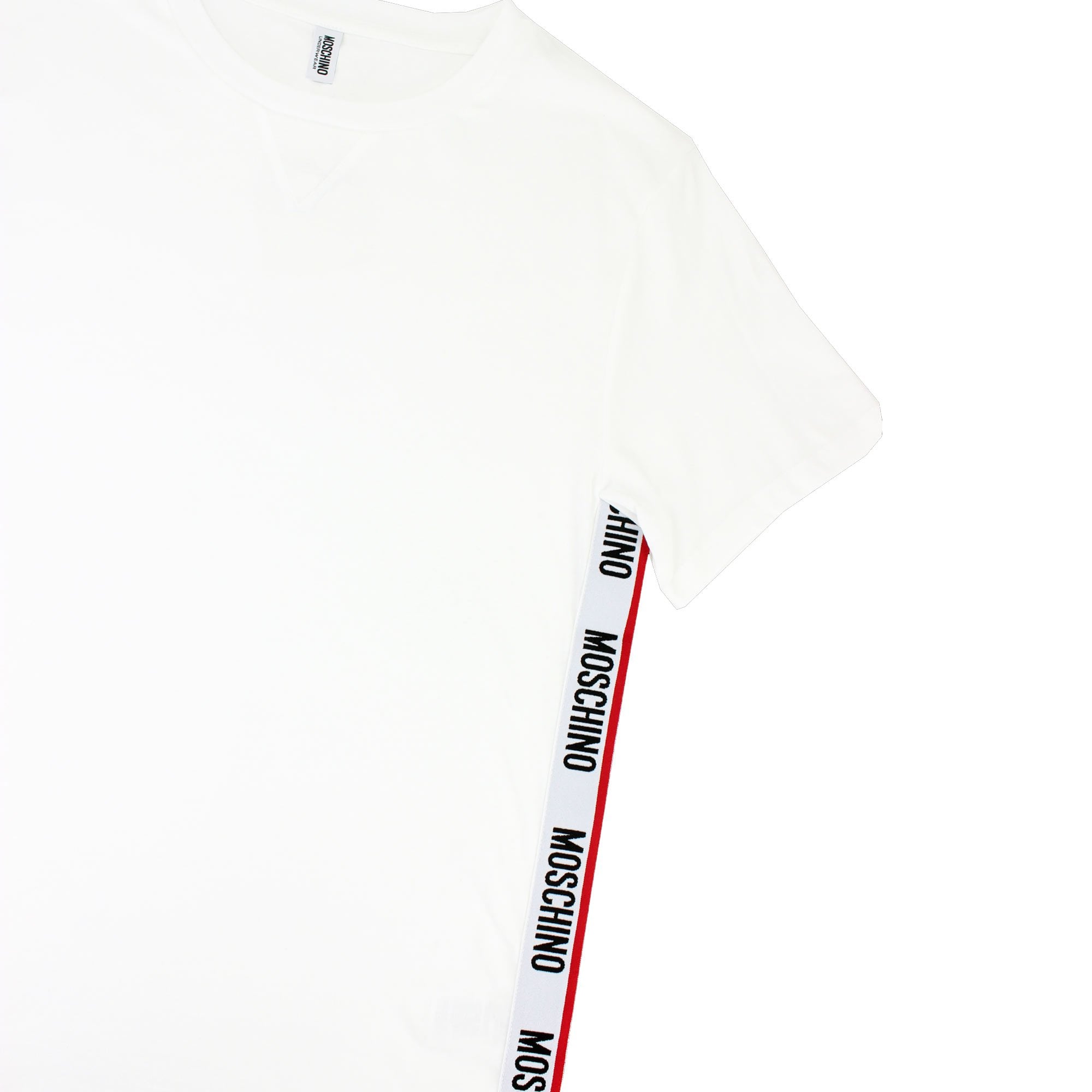 Moschino Underwear Side Tape Logo T Shirt White 0001