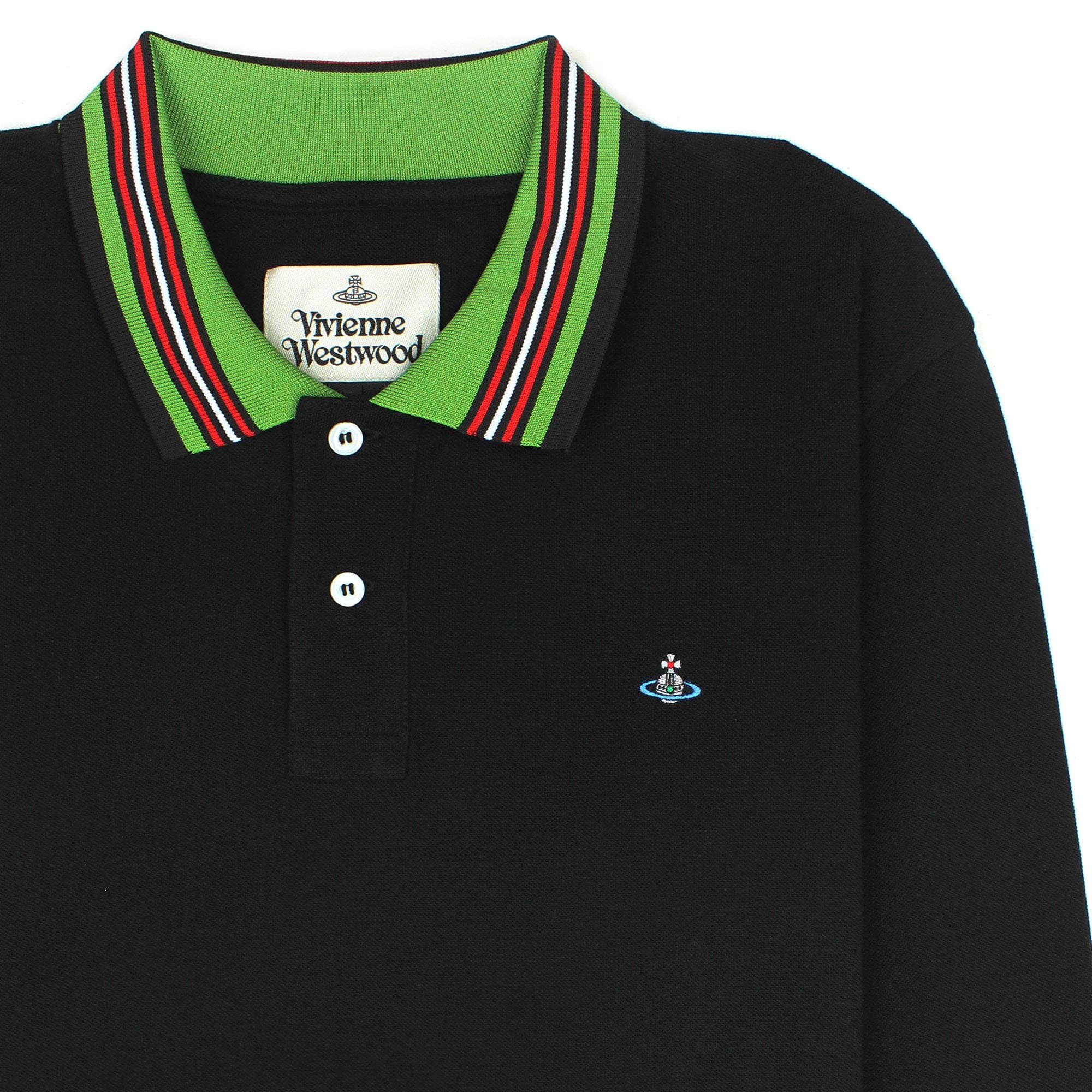 Vivienne Westwood Ls Polo Stripe Collar Black