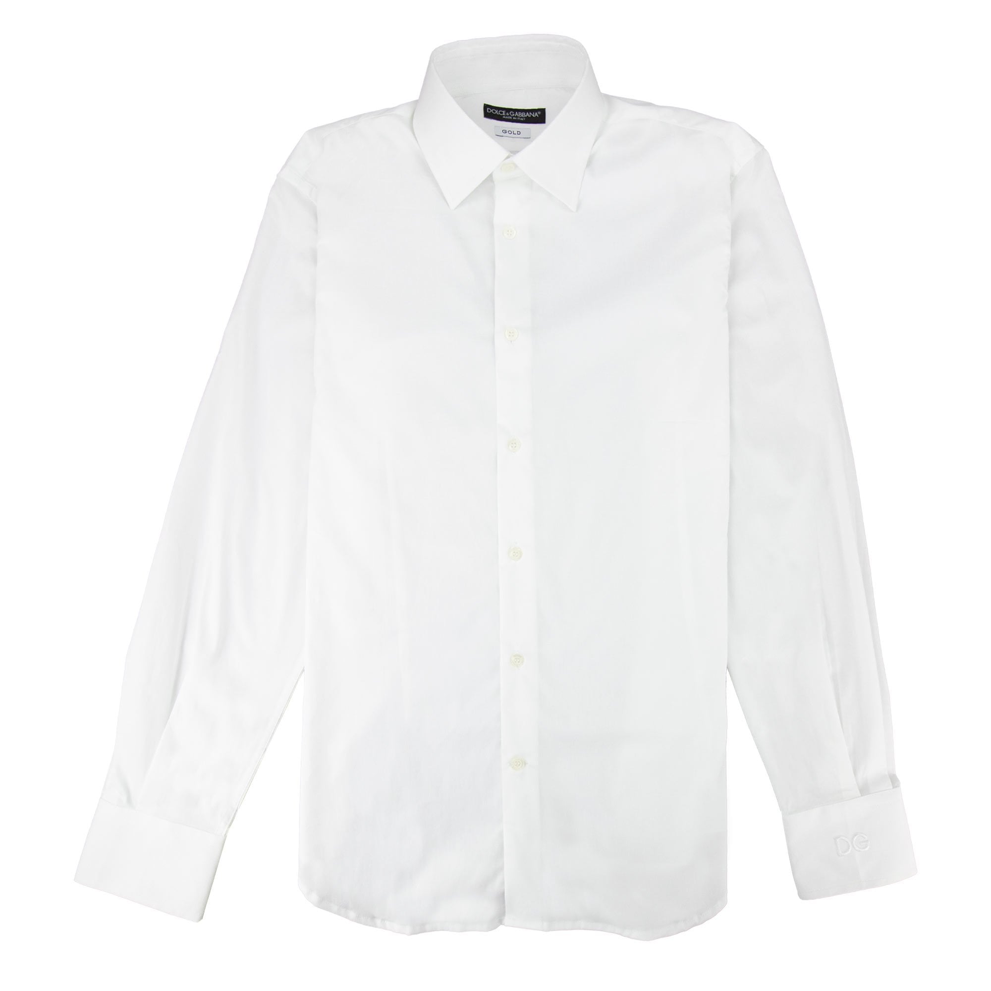 Dolce & Gabbana Gold Fit Logo On Sleeve Shirt White