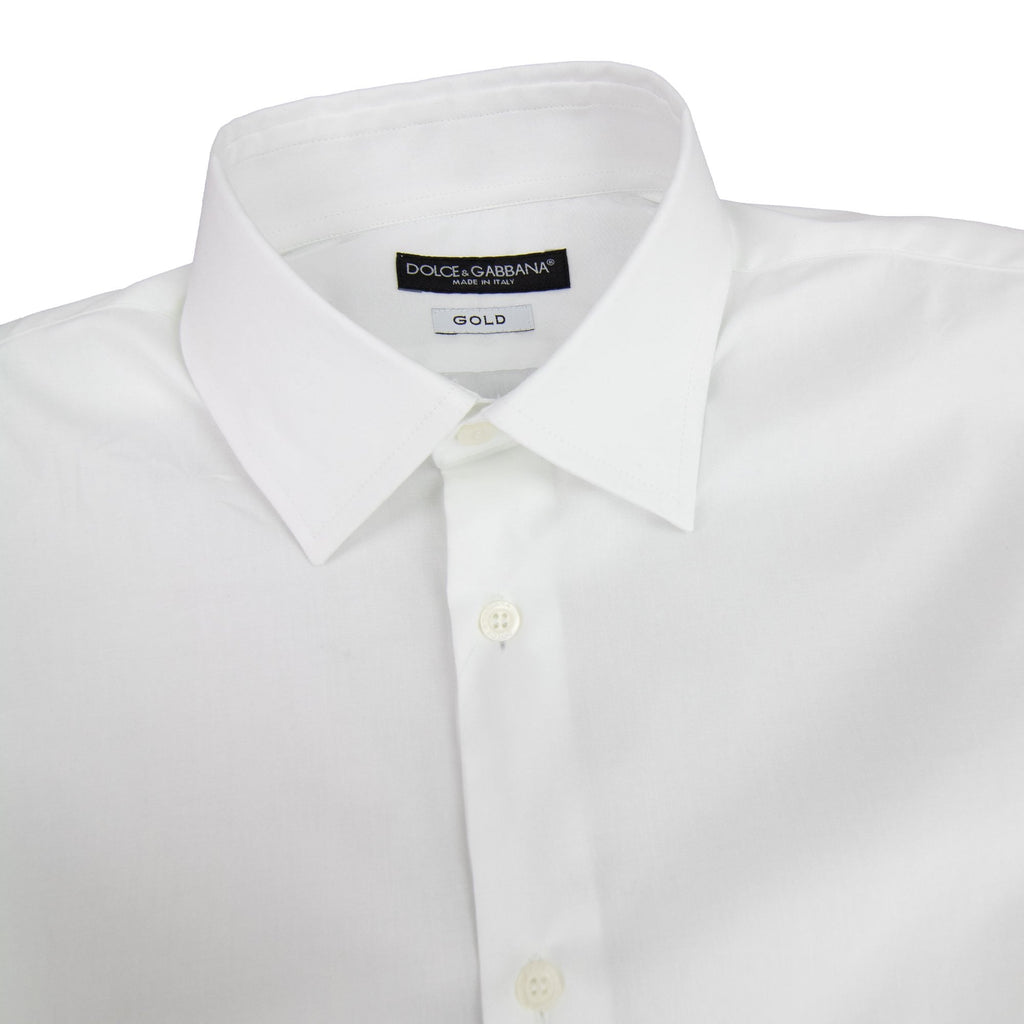 Dolce & Gabbana Gold Fit Logo On Sleeve Shirt White