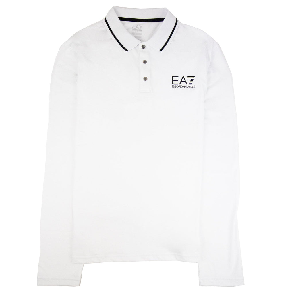 EA7 Train Core ID Long Sleeve Polo Shirt White
