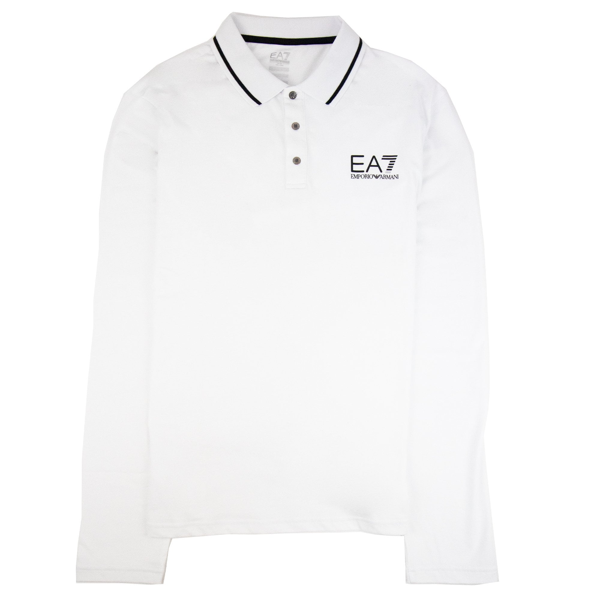 EA7 Train Core ID Long Sleeve Polo Shirt White