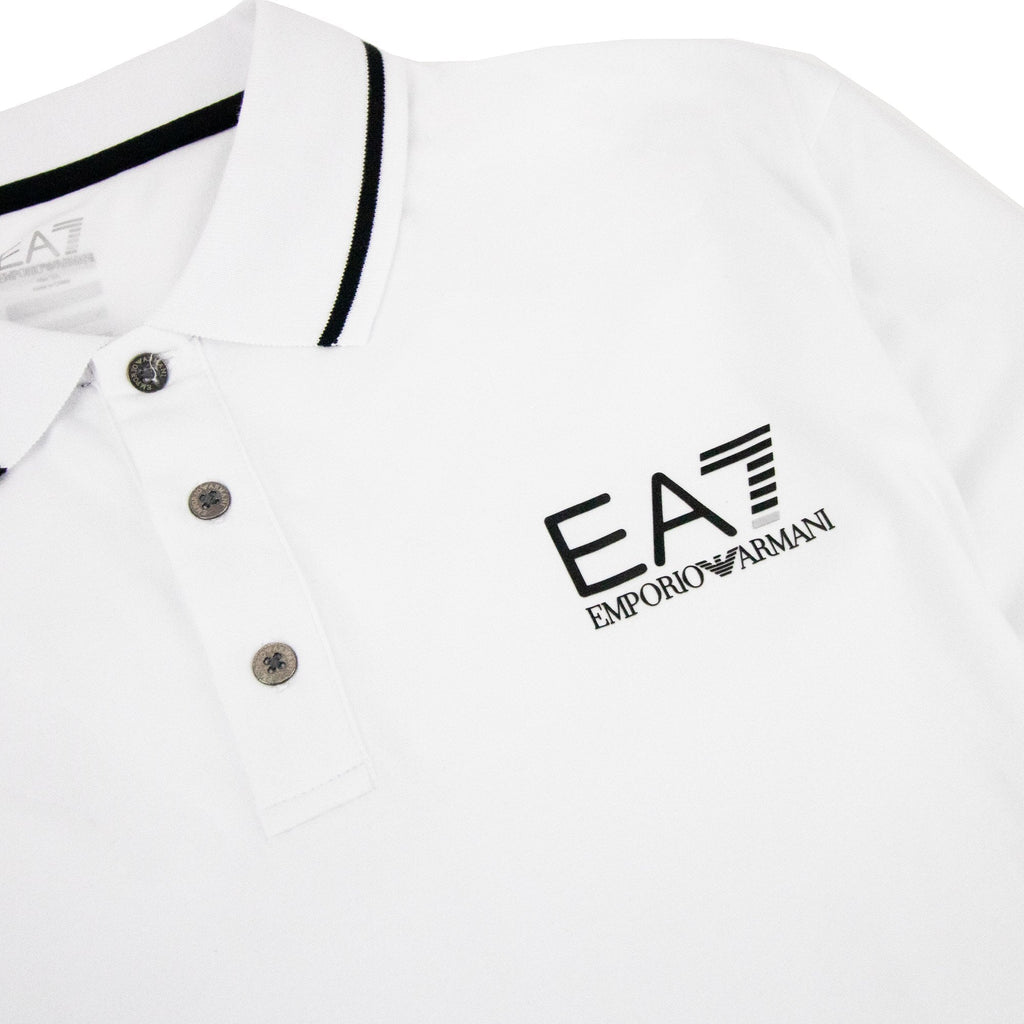 EA7 Train Core ID Long Sleeve Polo Shirt White