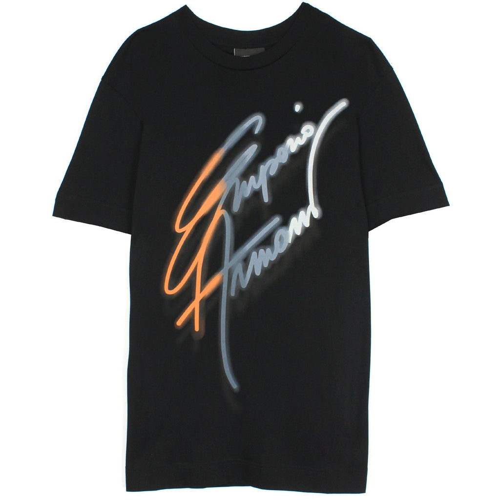Emporio Armani Large Signature Logo T Shirt Black 999