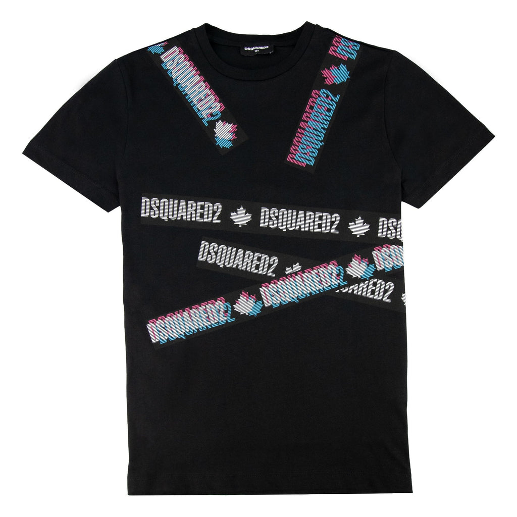 Dsquared2 Kids Logo Banner Tshirt Black