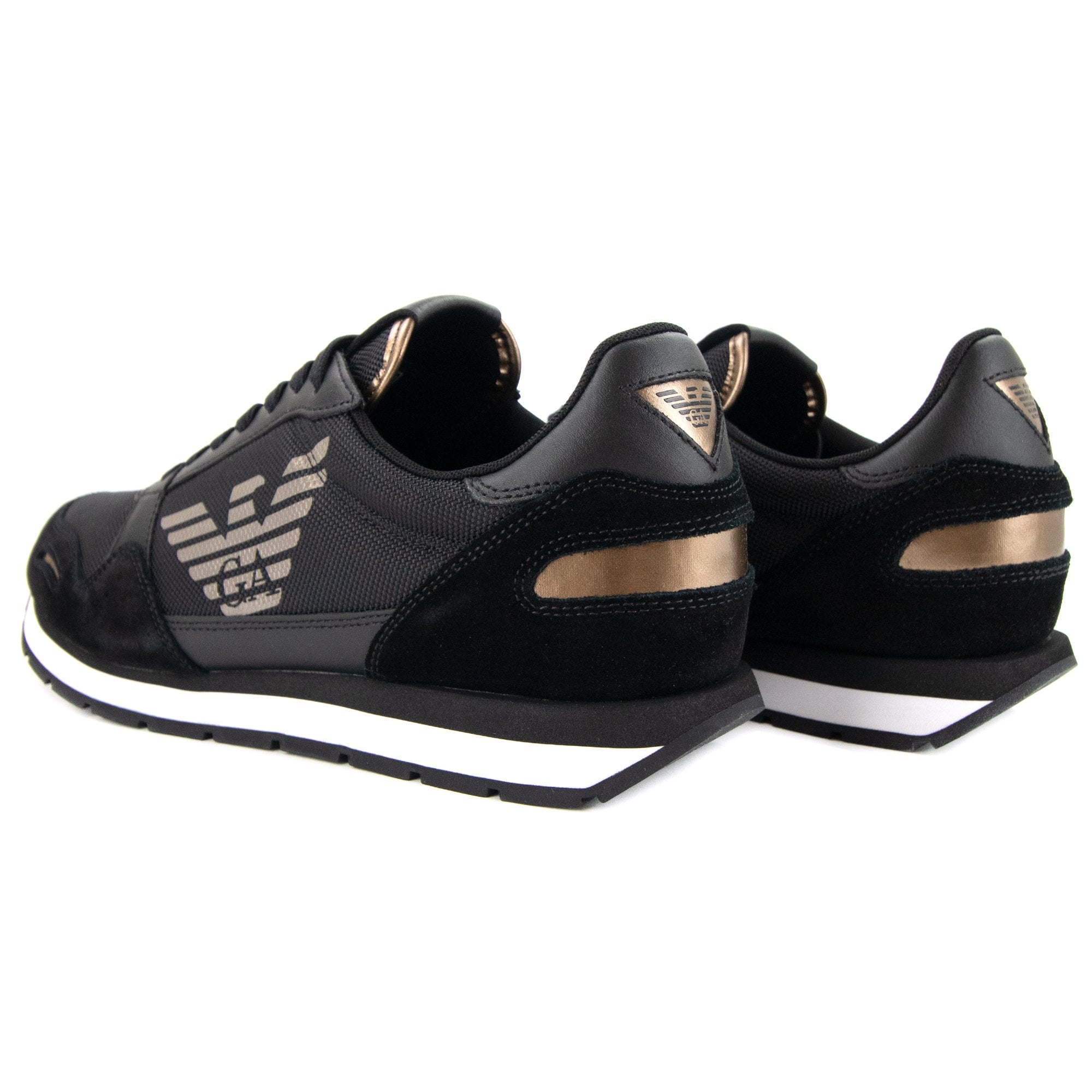 Emporio Armani Cordura Inserts Side Logo Trainers Black