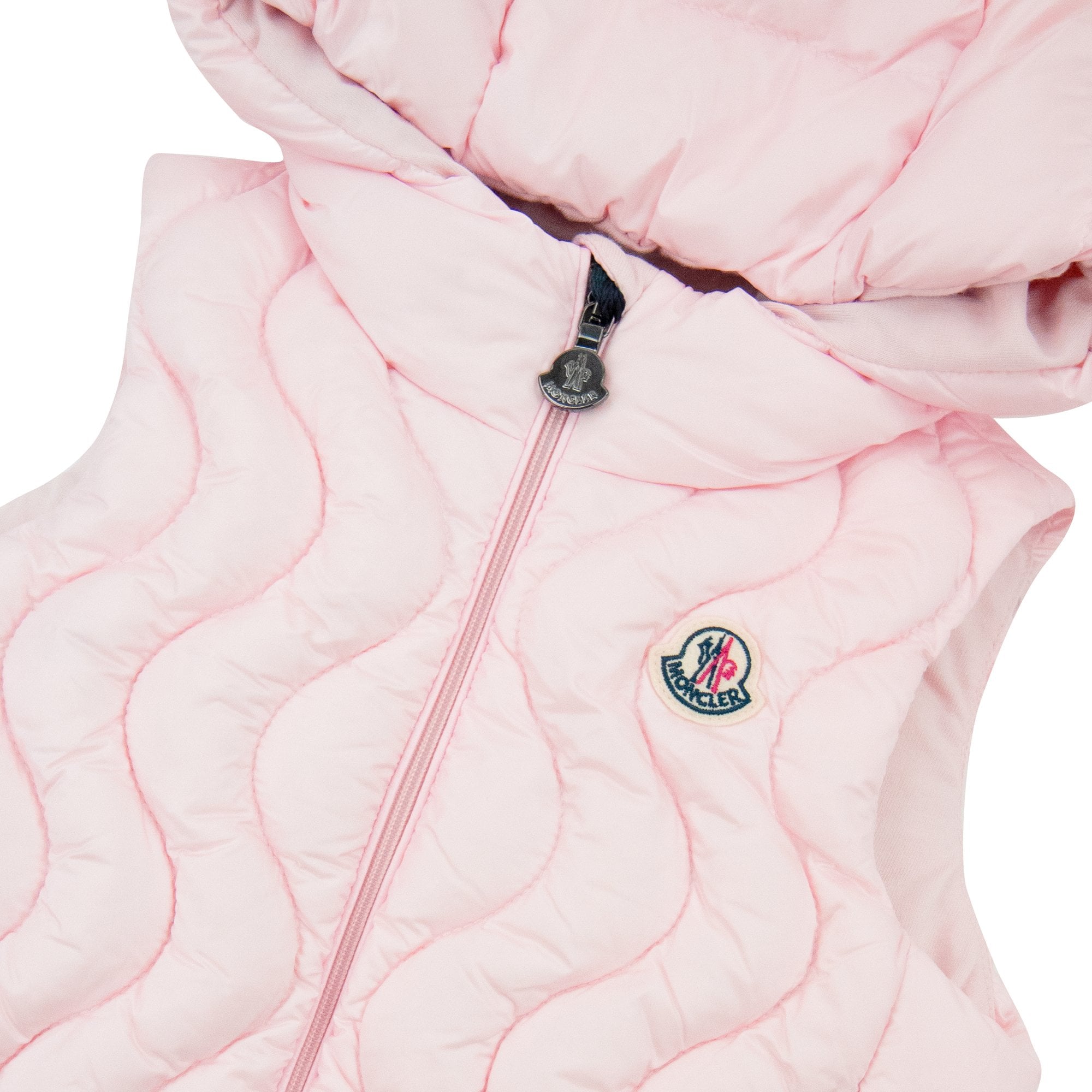 Moncler Junior Quitta Hooded Gilet Pink