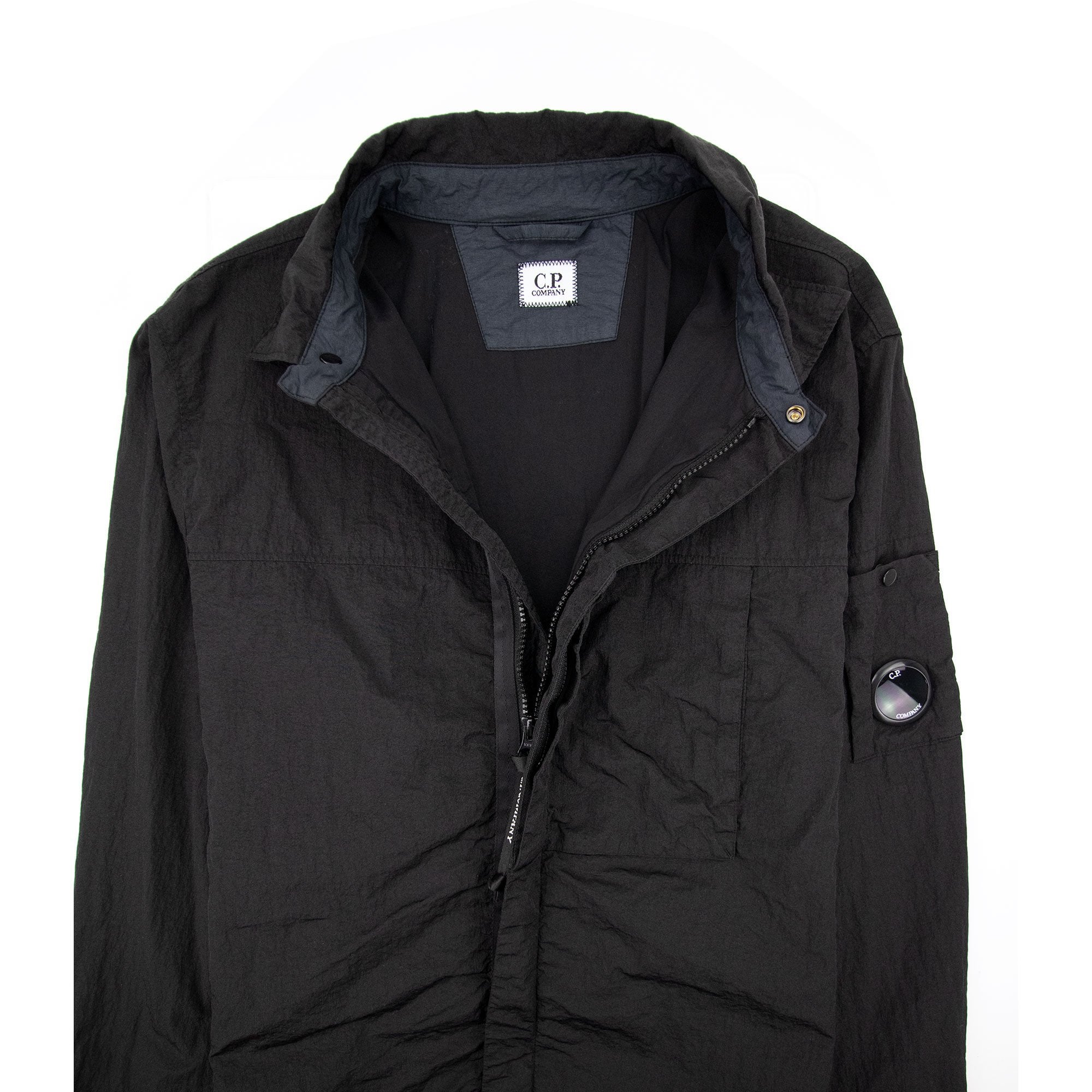 C.P. Company Nylon Zip Up Overshirt Black 999