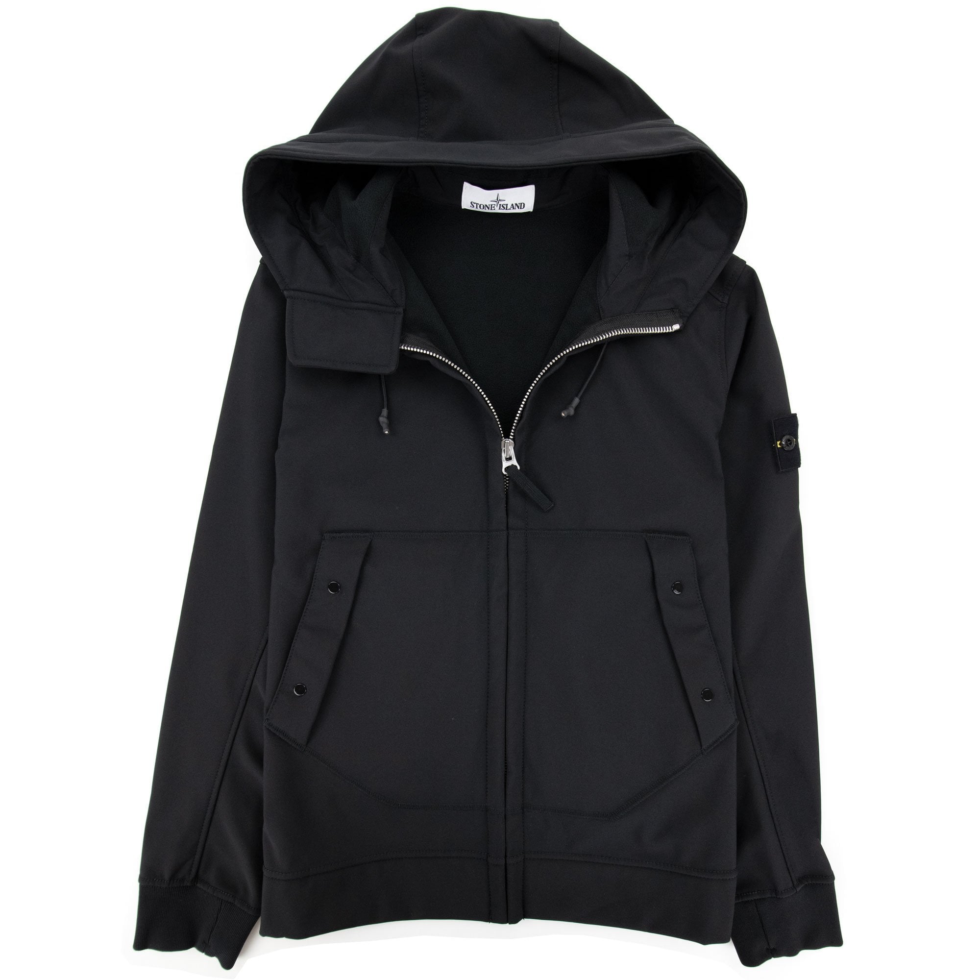 Stone Island Soft Shell-r Hooded Jacket Black V0029