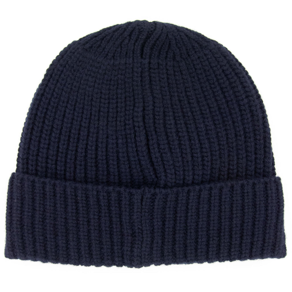 Stone Island Logo Wool Knit Beanie Navy V0020