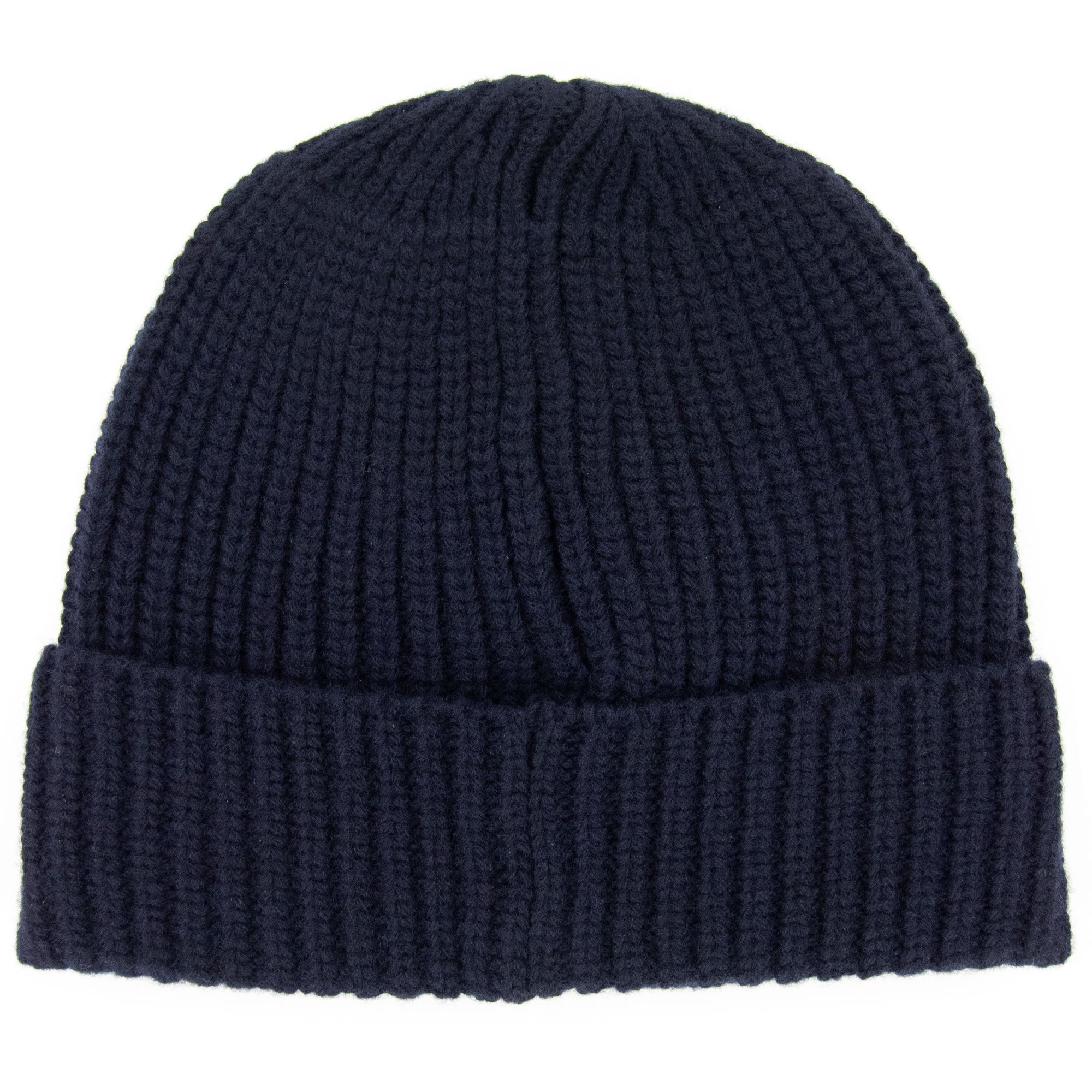 Stone Island Logo Wool Knit Beanie Navy V0020