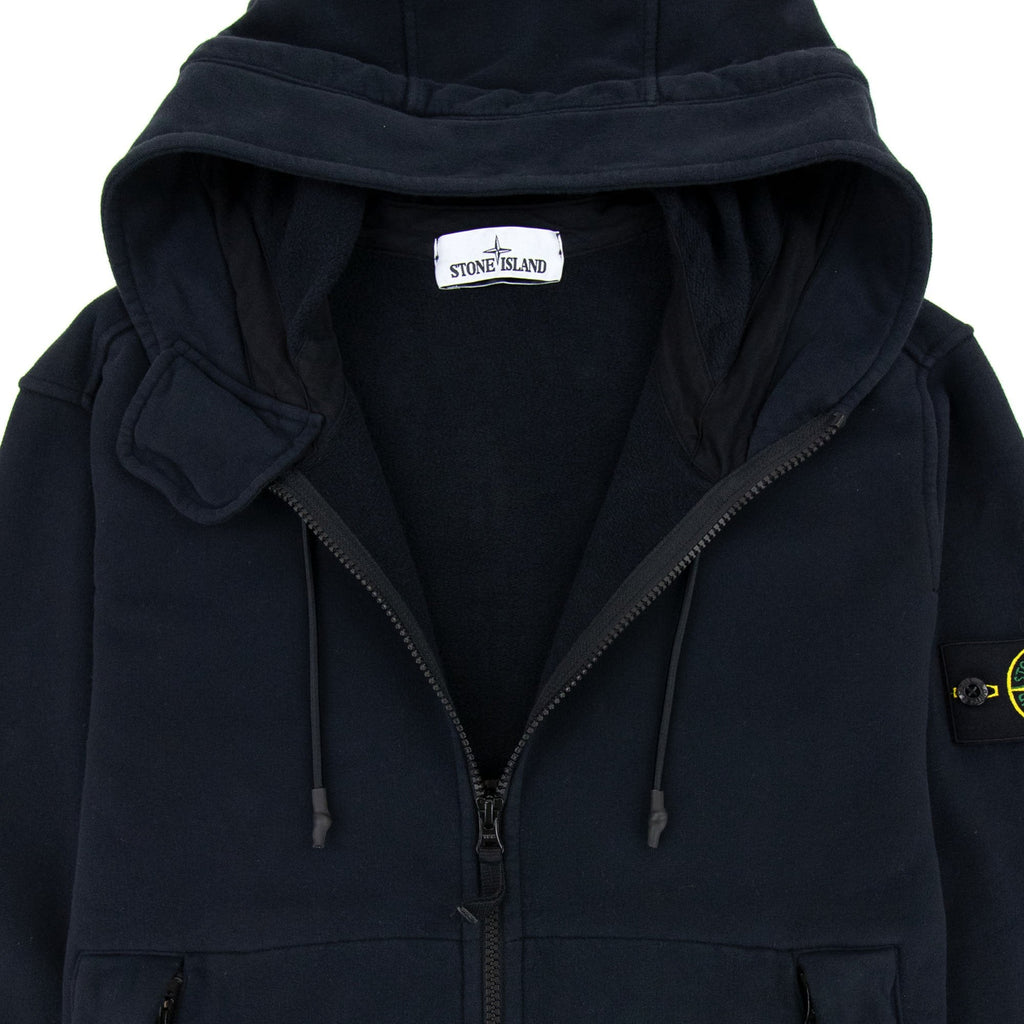 Stone Island 61420 Hoodied Zip Up Sweatshirt Navy V0020