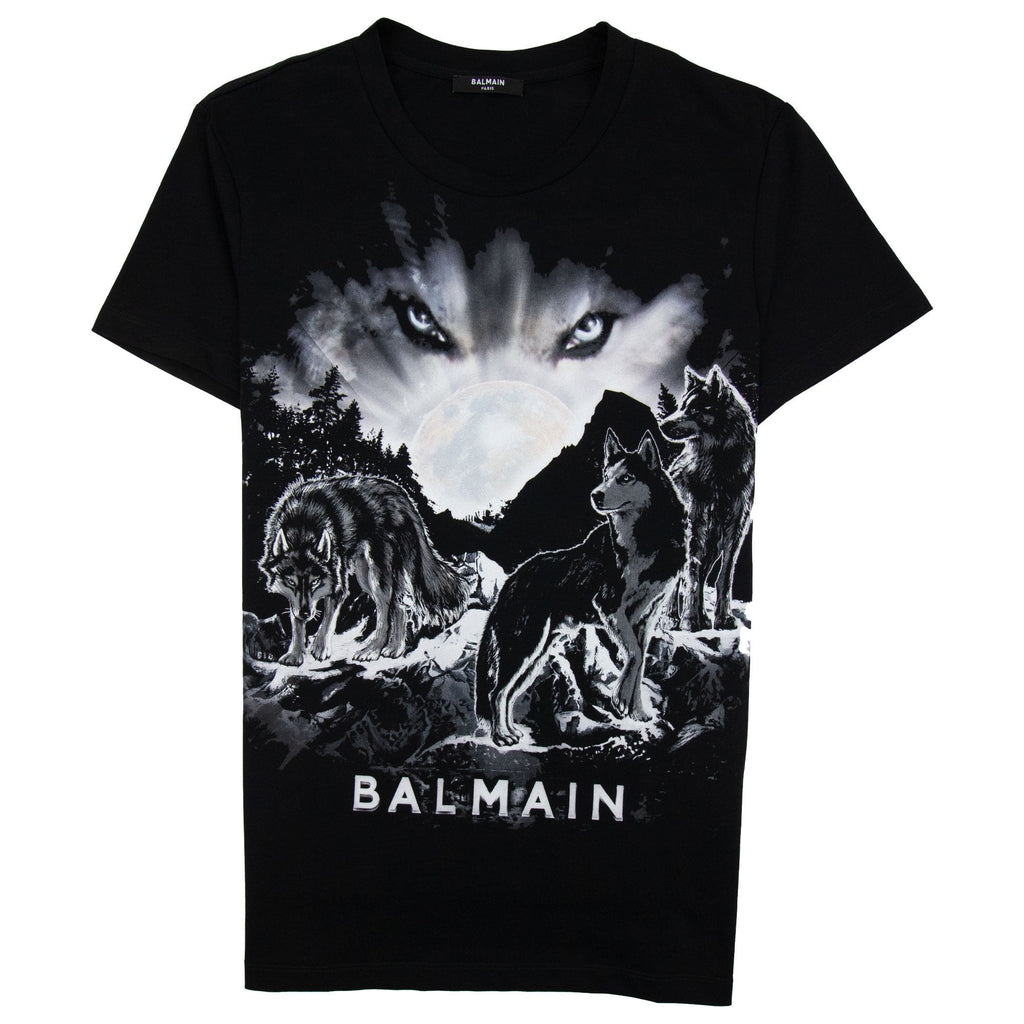 Balmain Wolf Eyes Moon T-Shirt Black