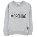 Moschino Kids Zip Pocket Cotton Sweatshirt Grey 60901
