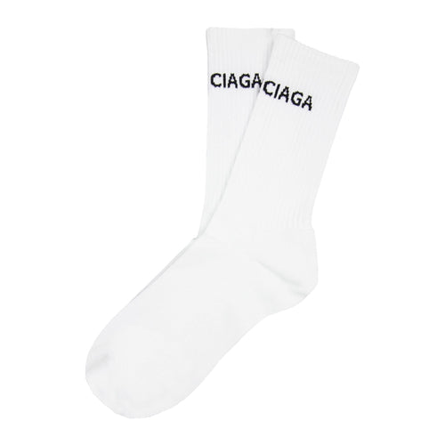Balenciaga Logo Tennis Socks White