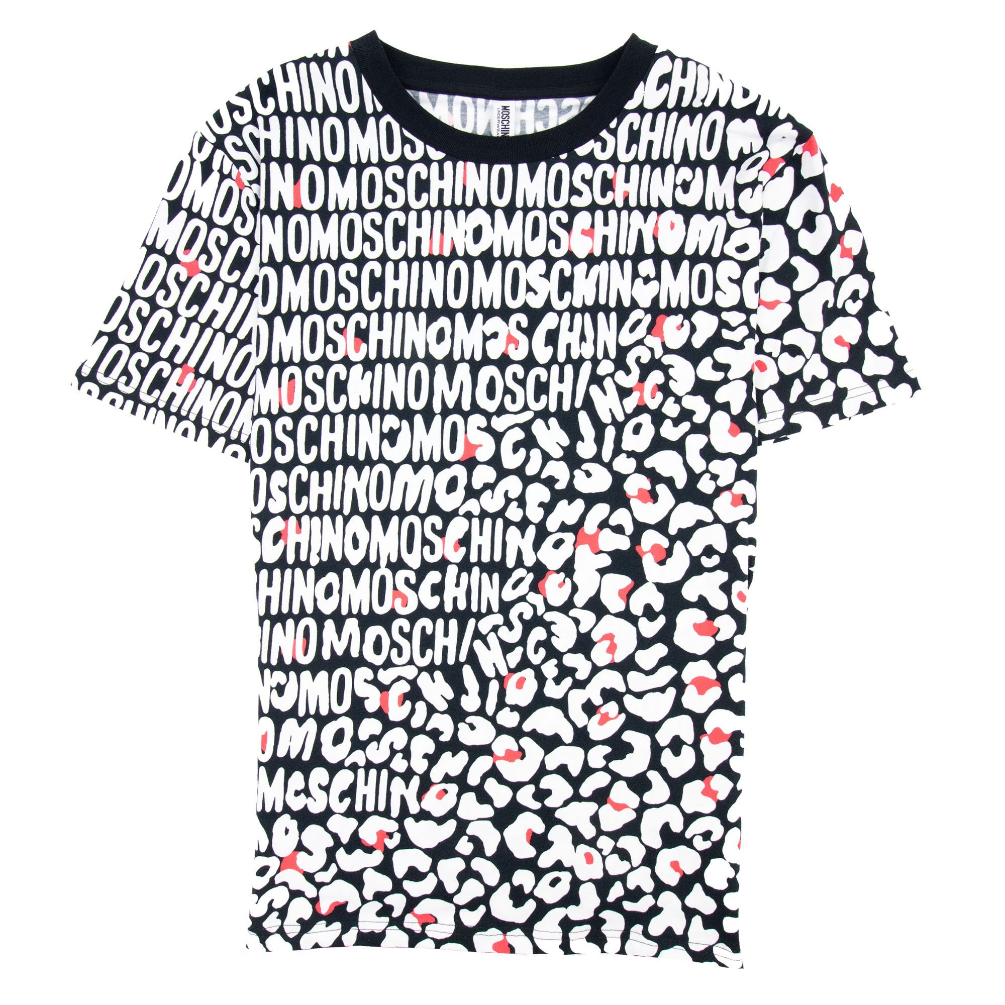 Moschino Underwear Leopard Print T Shirt White/black 5118