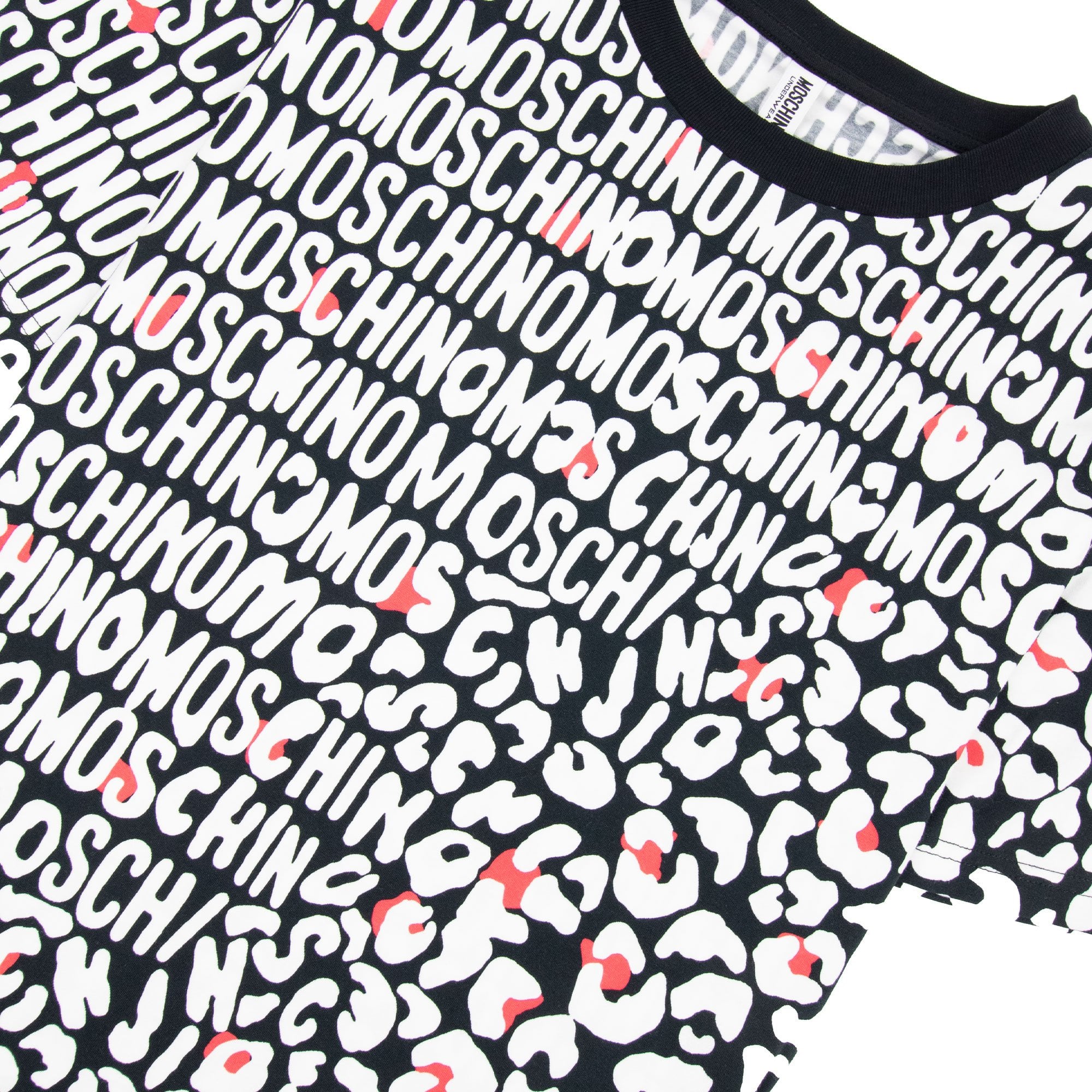 Moschino Underwear Leopard Print T Shirt White/black 5118