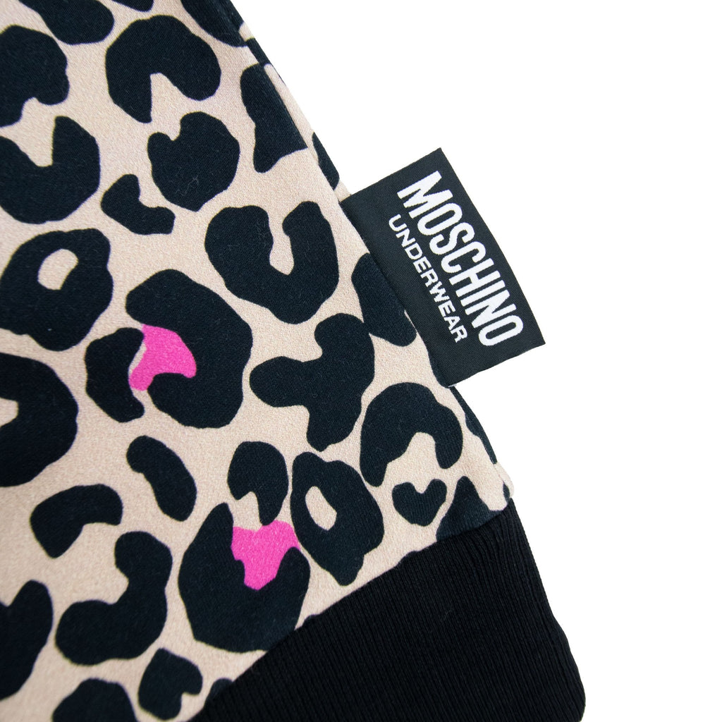 Moschino Underwear Leopard Print Crew Neck Sweatshirt Camel/black 1003