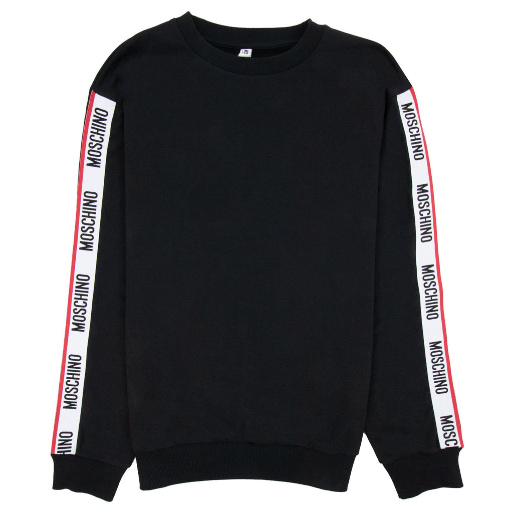 Moschino Underwear Tape Logo Crew Neck Sweatshirt Black 0555