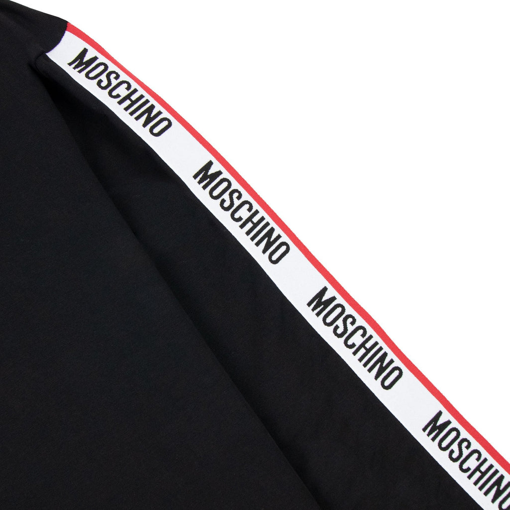Moschino Underwear Tape Logo Crew Neck Sweatshirt Black 0555