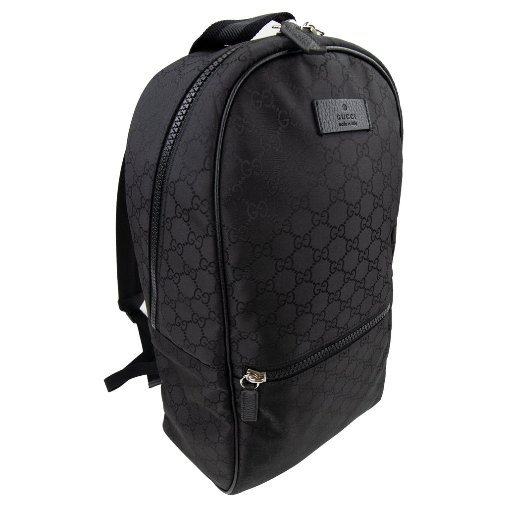 Gucci Logo Print Monogram Backpack Black 8615