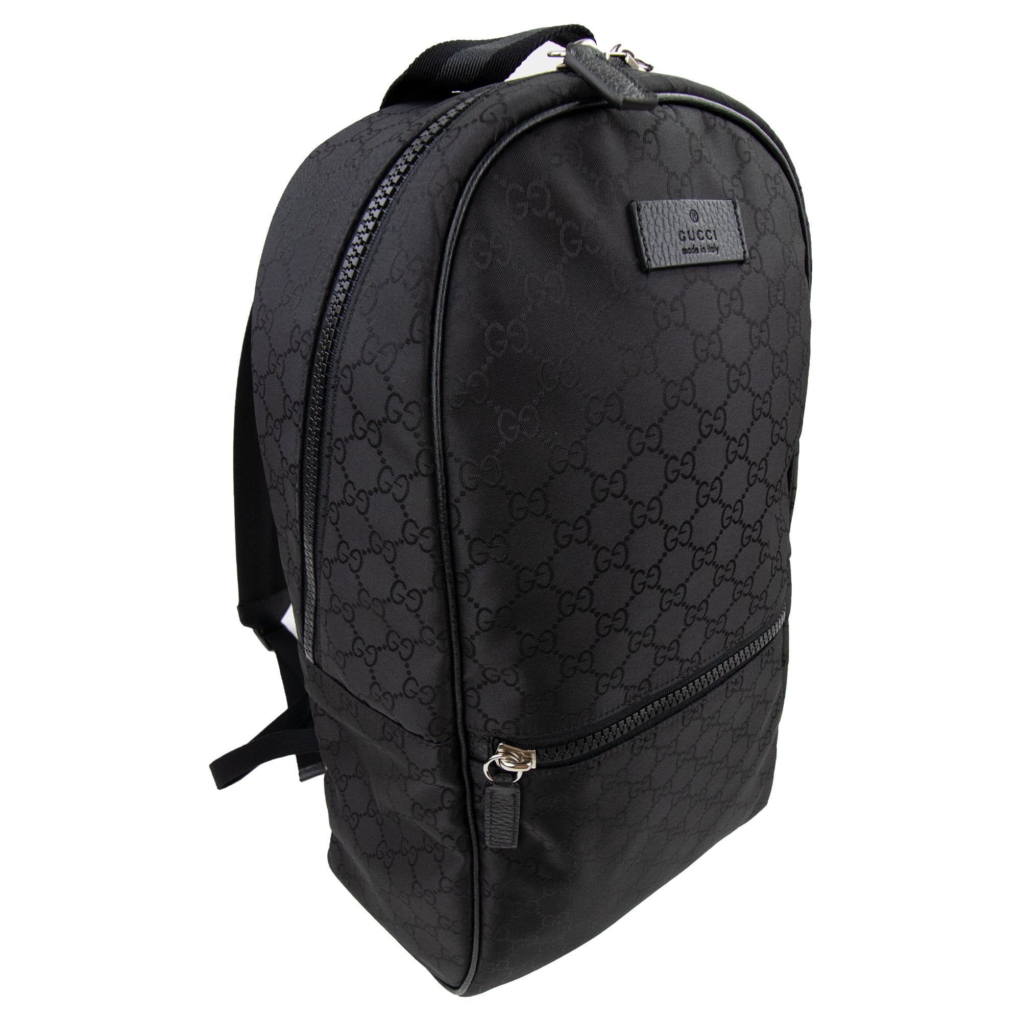 Gucci Logo Print Monogram Backpack Black 8615
