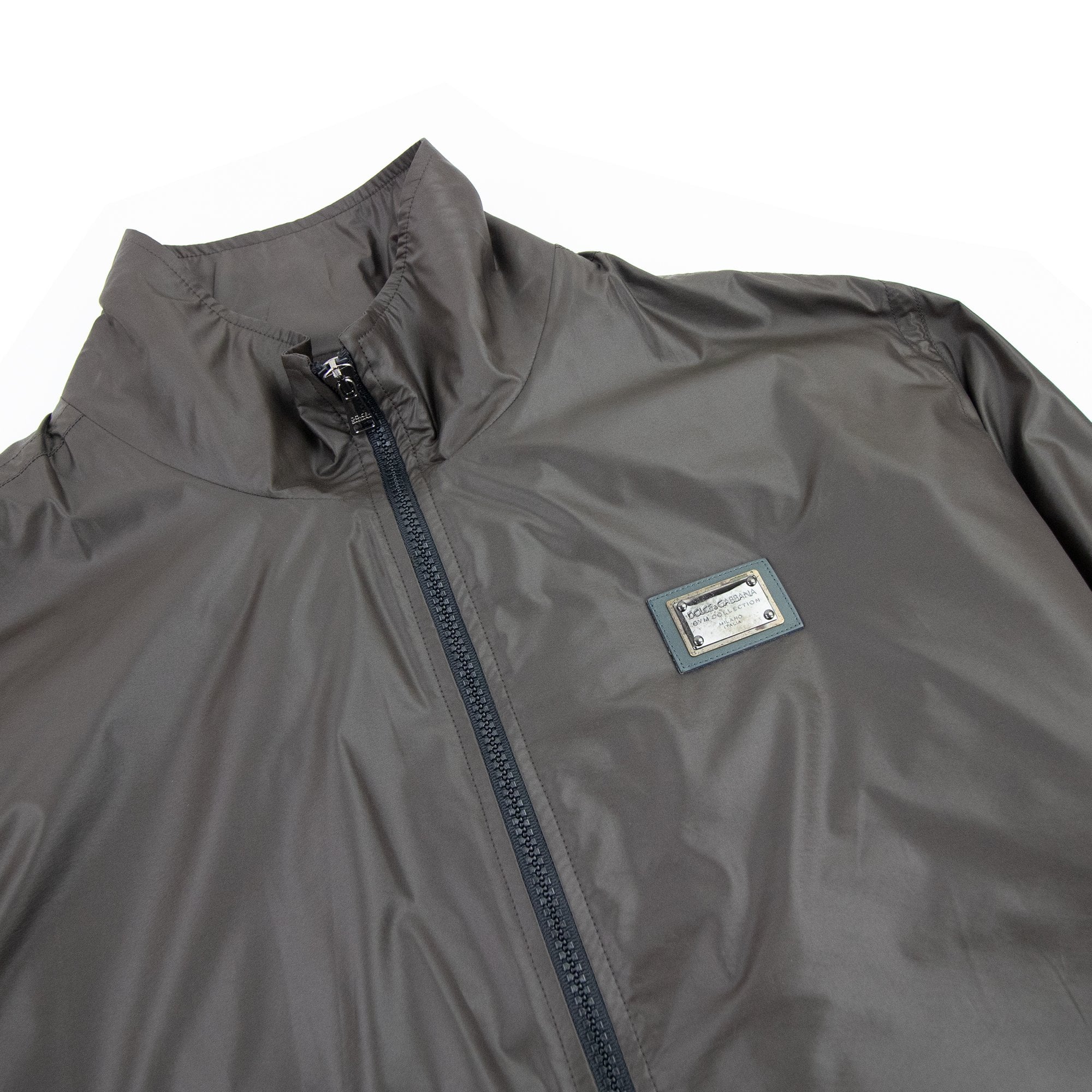 Dolce & Gabbana Metal Logo Zip Up Jacket Dark Brown SA4