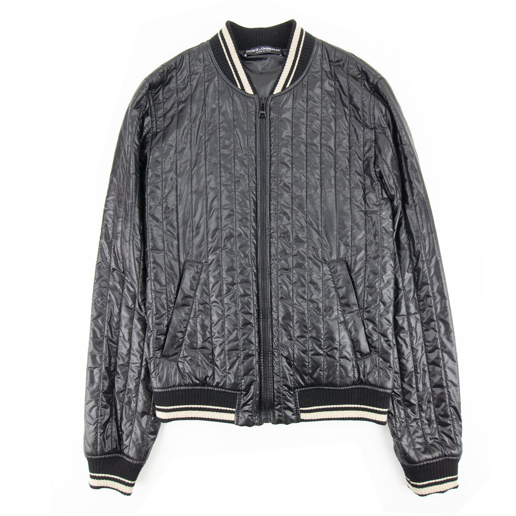 Dolce & Gabbana Light Weight Back Logo Bomber Jacket Black