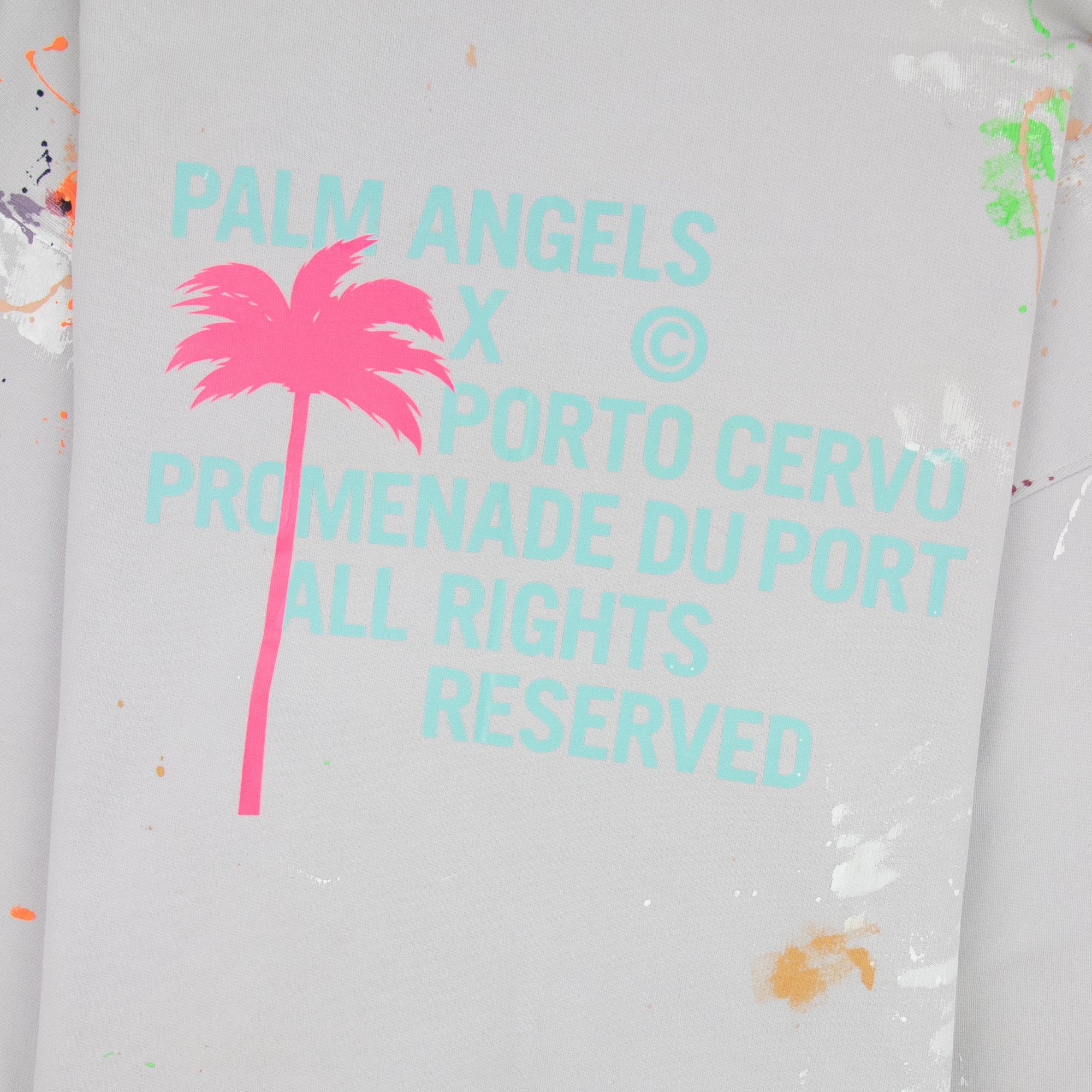 Palm Angels Palm Tree Paint Hoody Grey | ONU – Onu