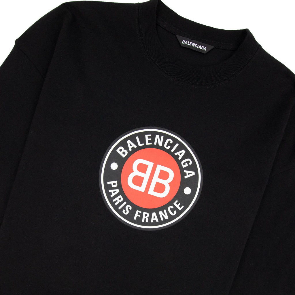 Balenciaga Badge Logo Tshirt Black