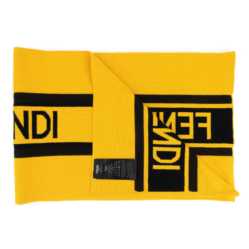 Fendi Logo Scarf Yellow