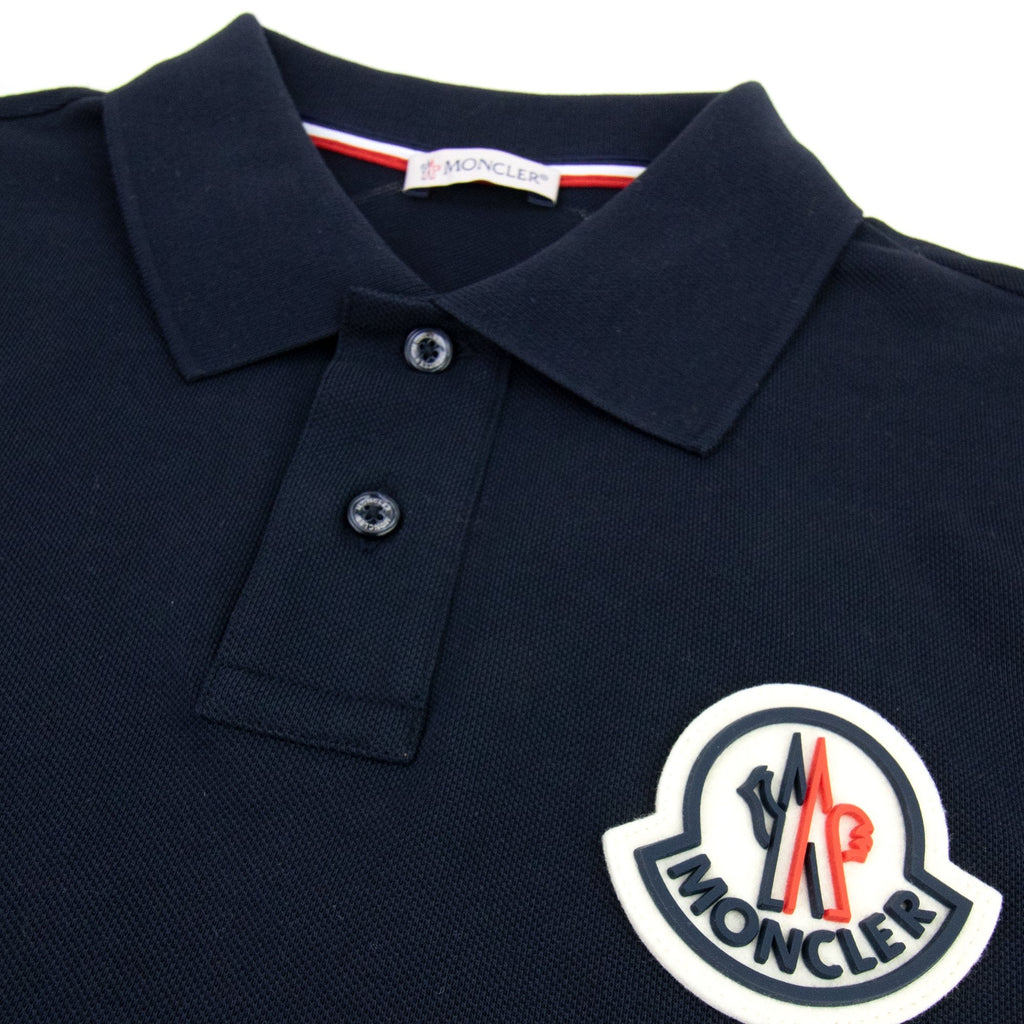 Moncler Maglia Manica Logo Polo Shirt Navy 773