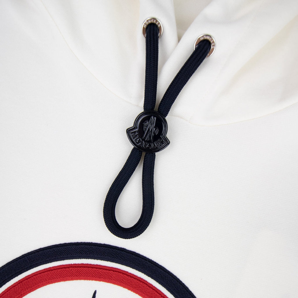 Moncler Large Logo Hoodied Sweatshirt Off White 034