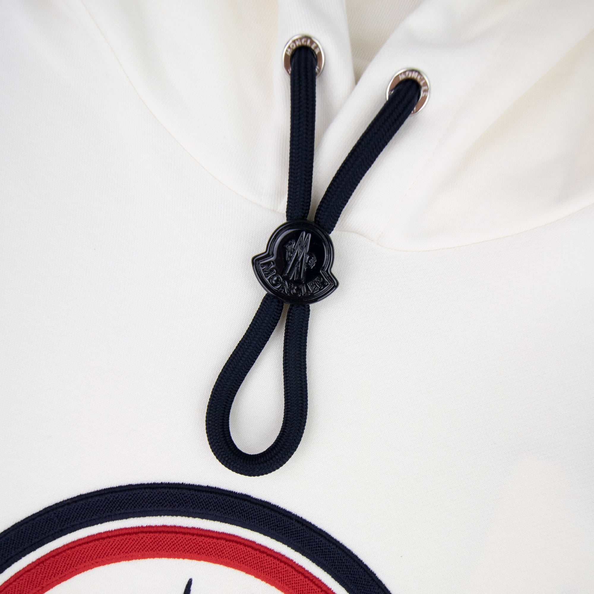 Moncler Large Logo Hoodied Sweatshirt Off White 034