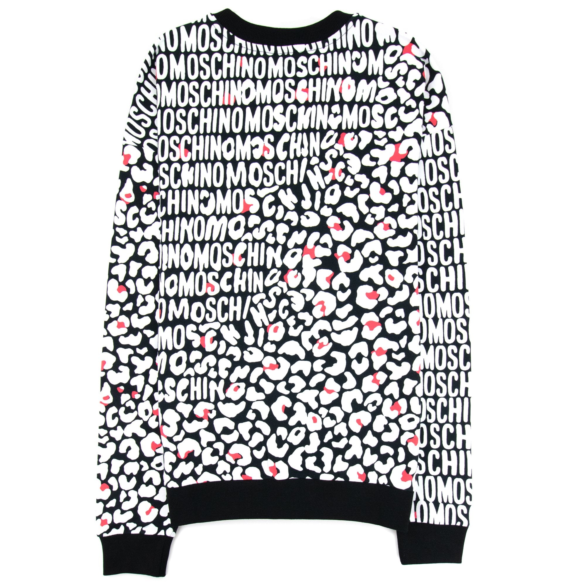 Moschino Underwear Leopard Print Crew Neck Sweatshirt White/black 5118