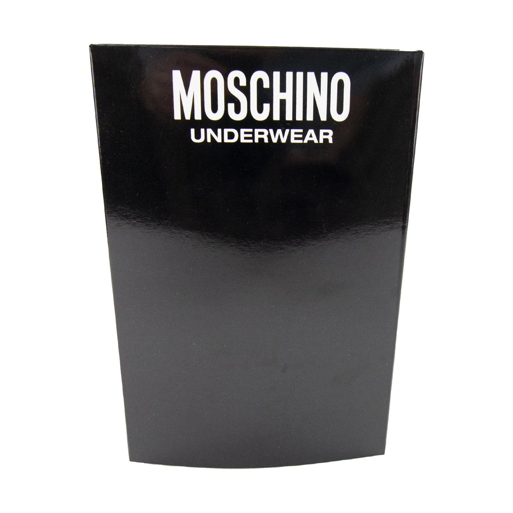 Moschino Underwear Logo Print Stretch Cotton Trunks Black