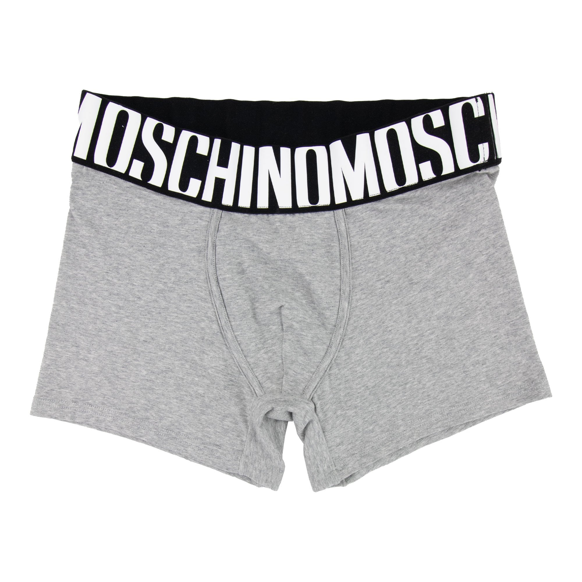 Moschino Underwear Logo Print Stretch Cotton Trunks Grey