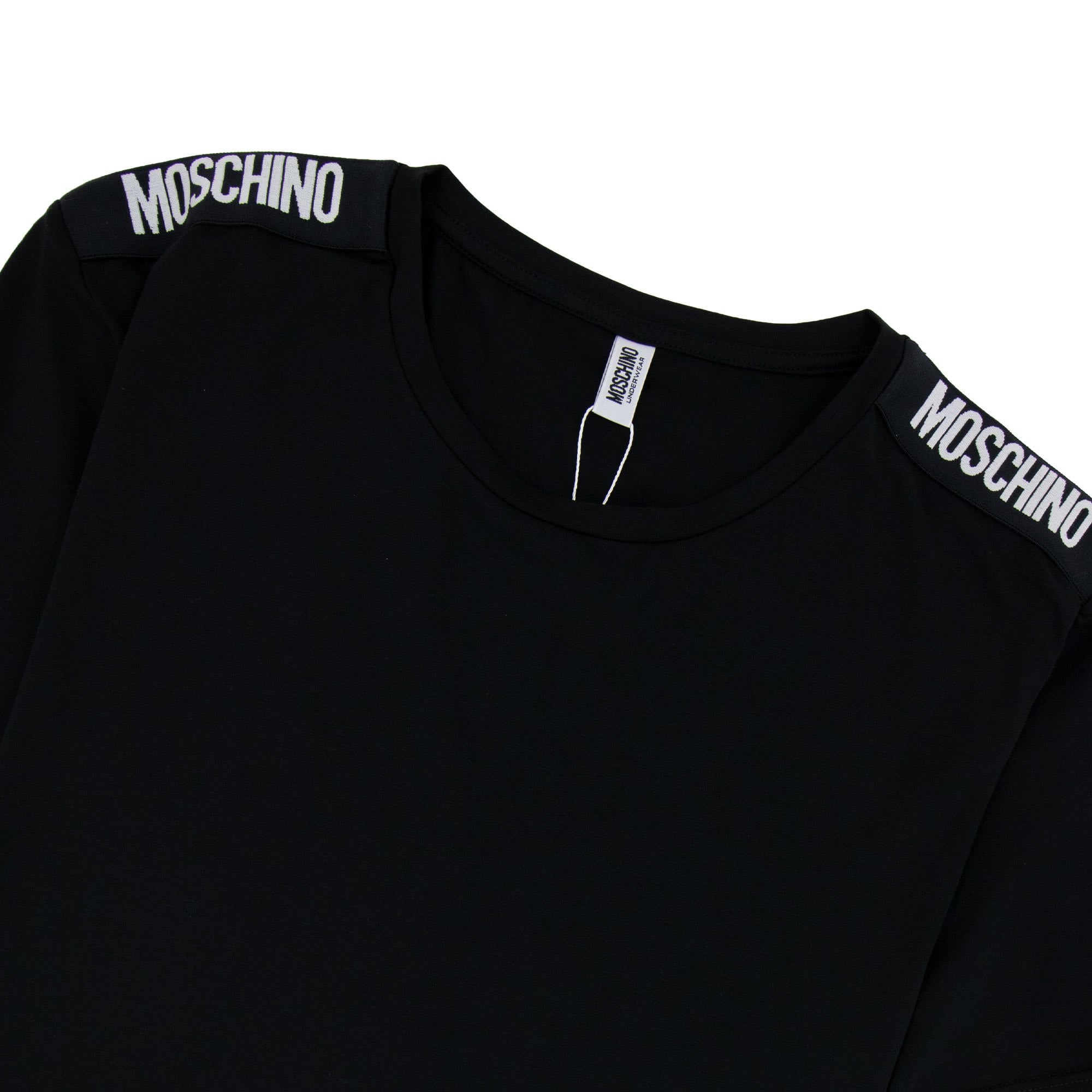 Moschino Underwear Shoulder Black Tape T-shirt Black