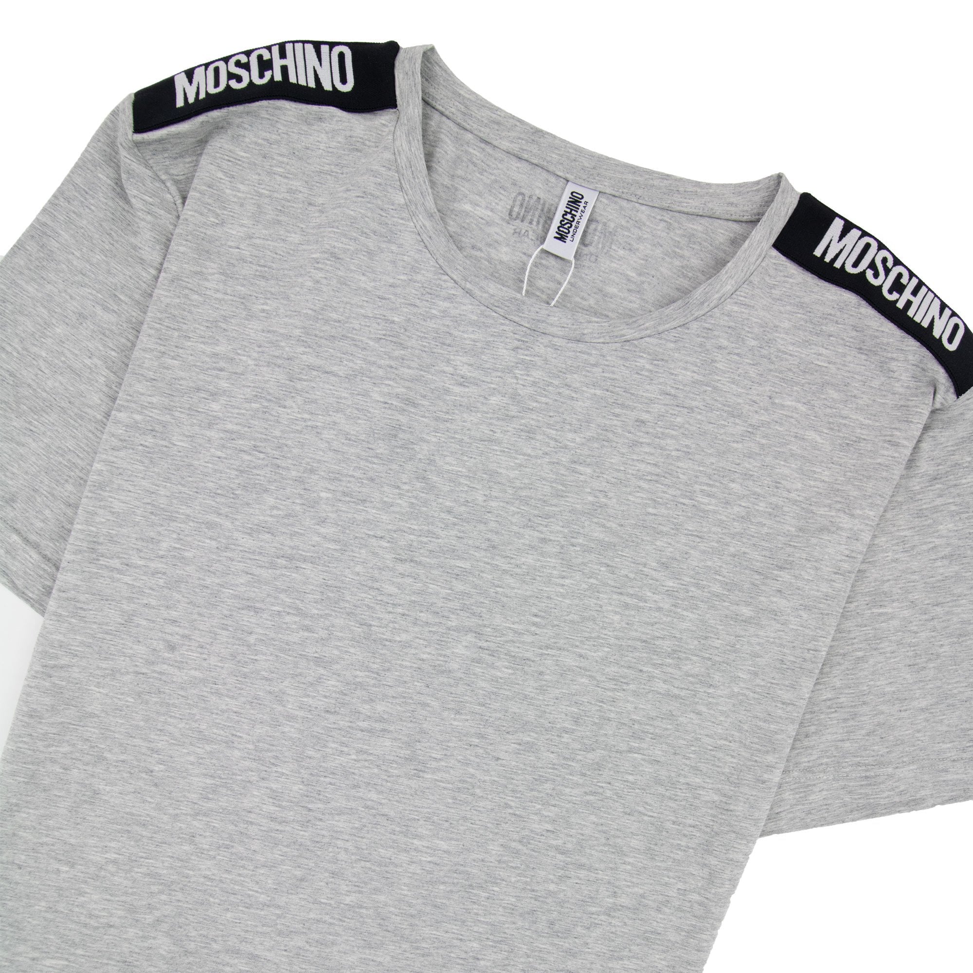 Moschino Underwear Shoulder Black Tape T-shirt Grey