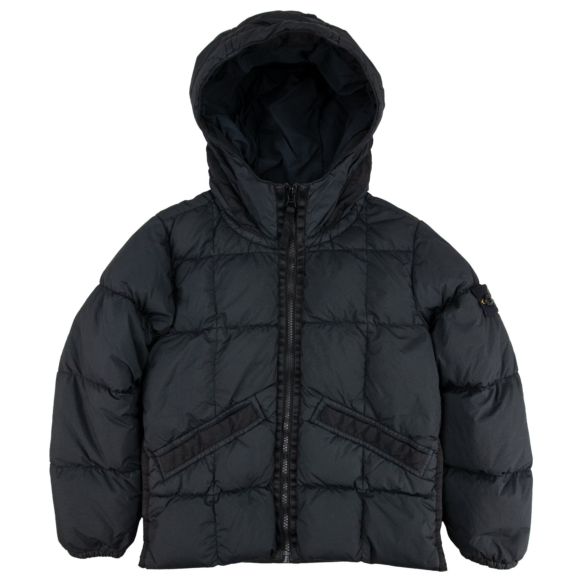 Stone Island Junior 40333 Garment Dyed Crinkle Reps Ny Down Jacket Black V0029