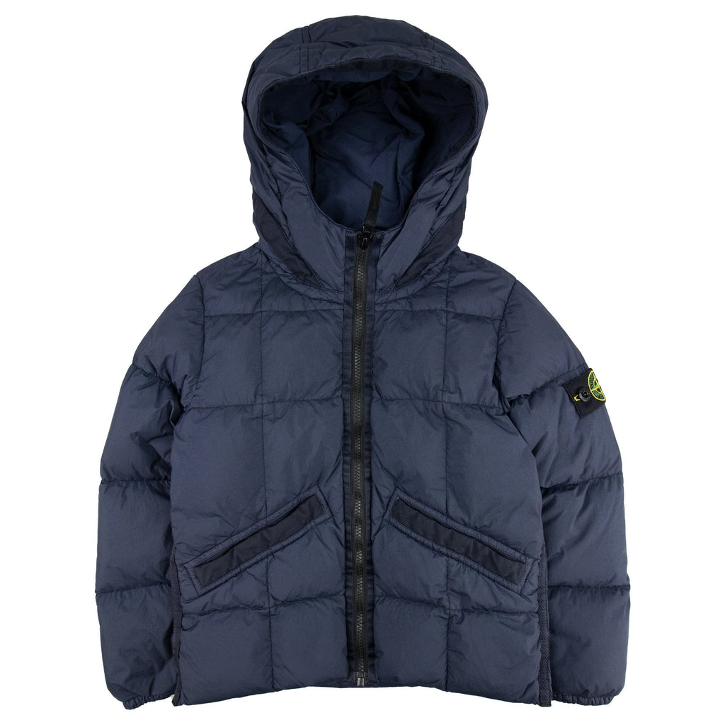 Stone Island Junior 40333 Garment Dyed Crinkle Reps Ny Down Jacket Navy V0028