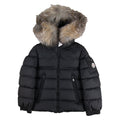 Moncler Junior New Byron Fur Coat Black