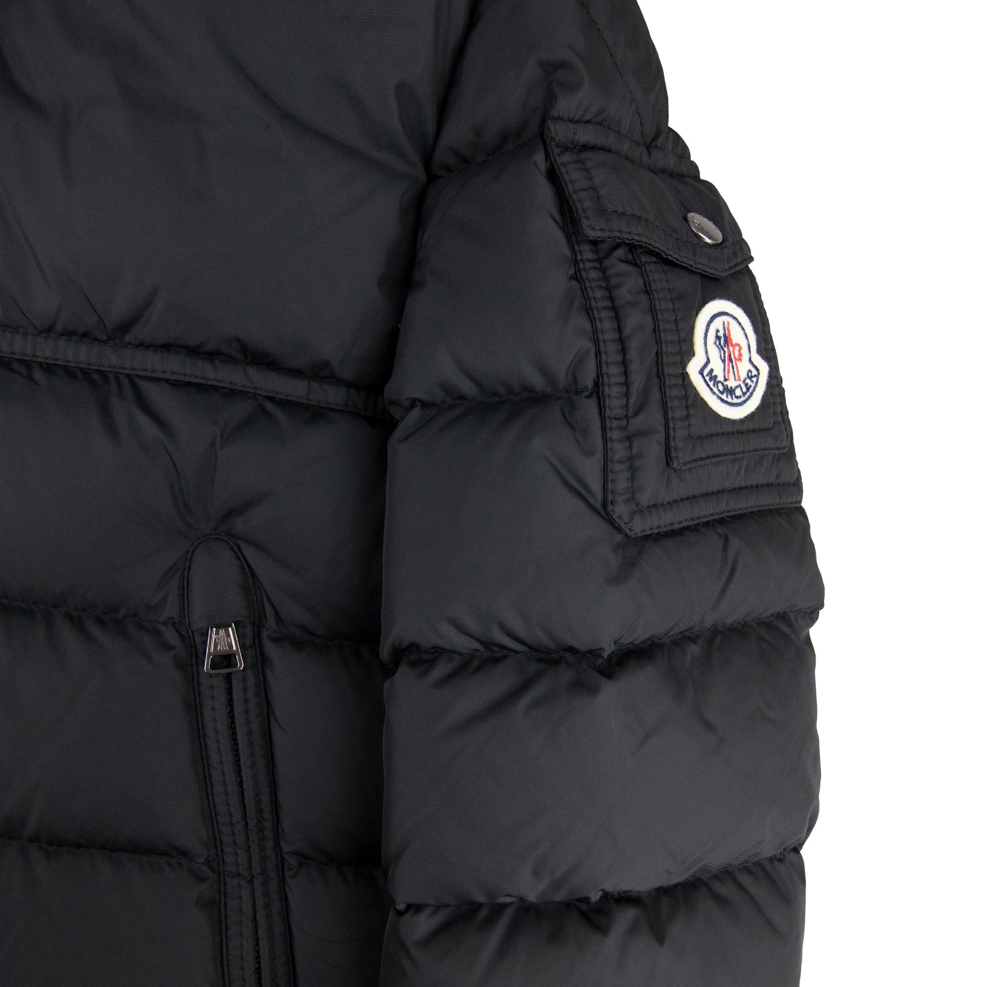 Moncler Junior New Byron Fur Coat Black