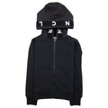 Moncler Junior Zip Badge Hoody Bold Letters Black
