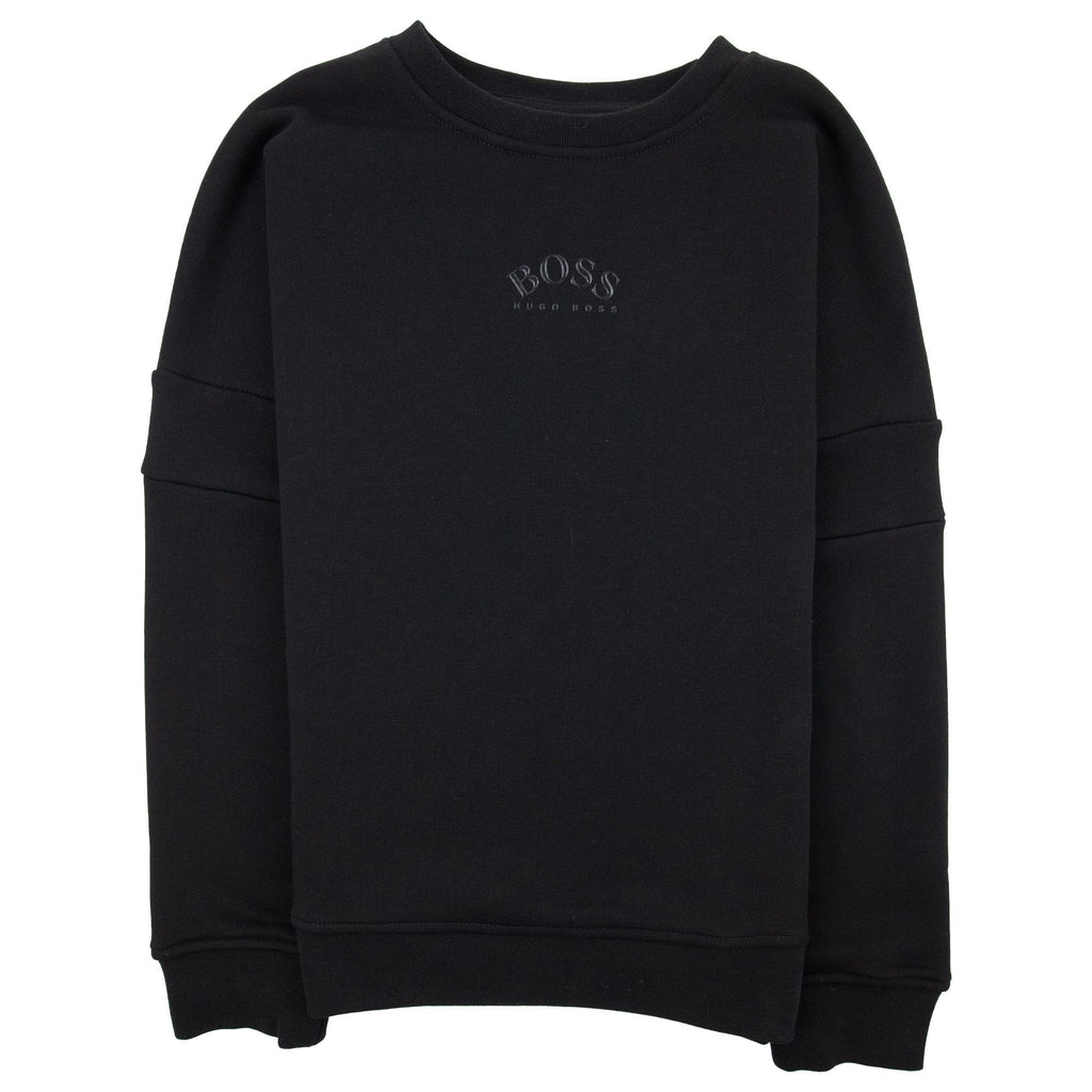 Hugo Boss Kids Lustrous Logo Crew Neck Sweatshirt Black