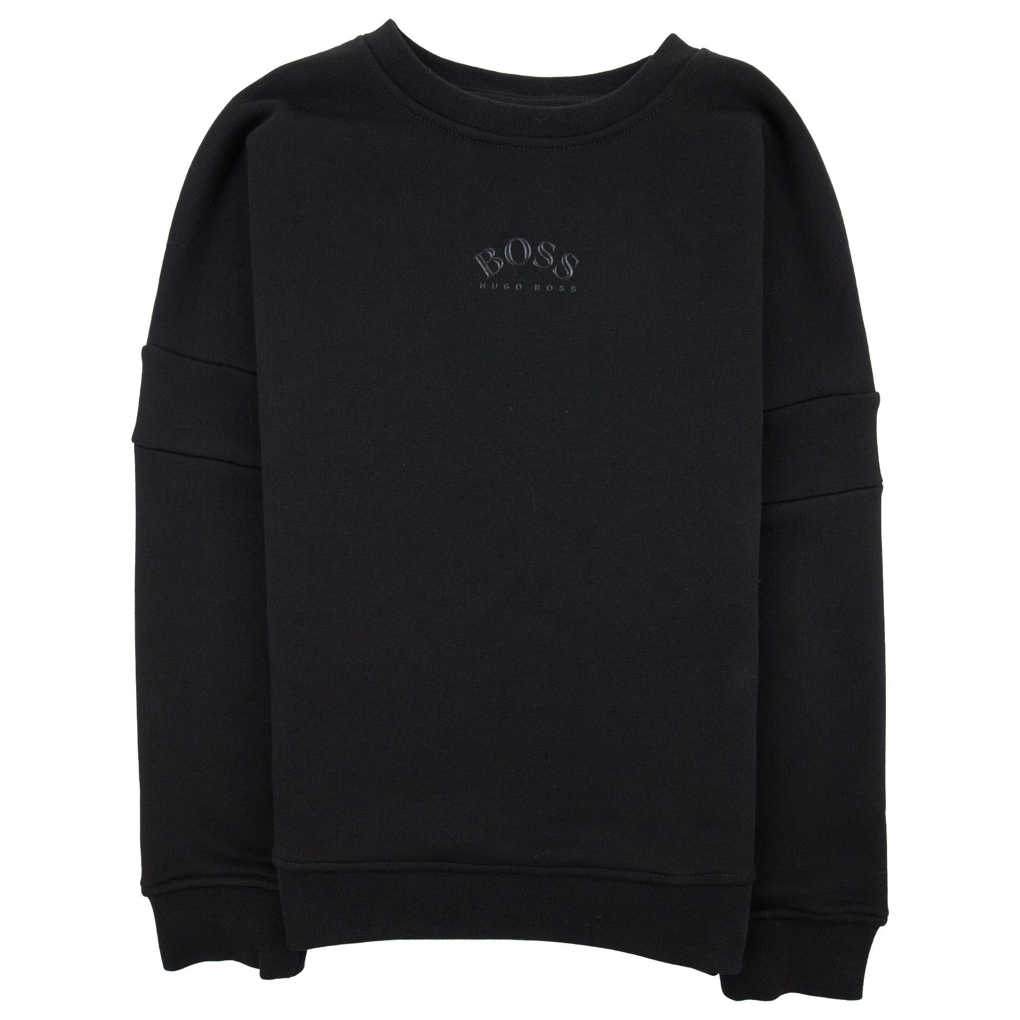 Hugo Boss Kids Lustrous Logo Crew Neck Sweatshirt Black