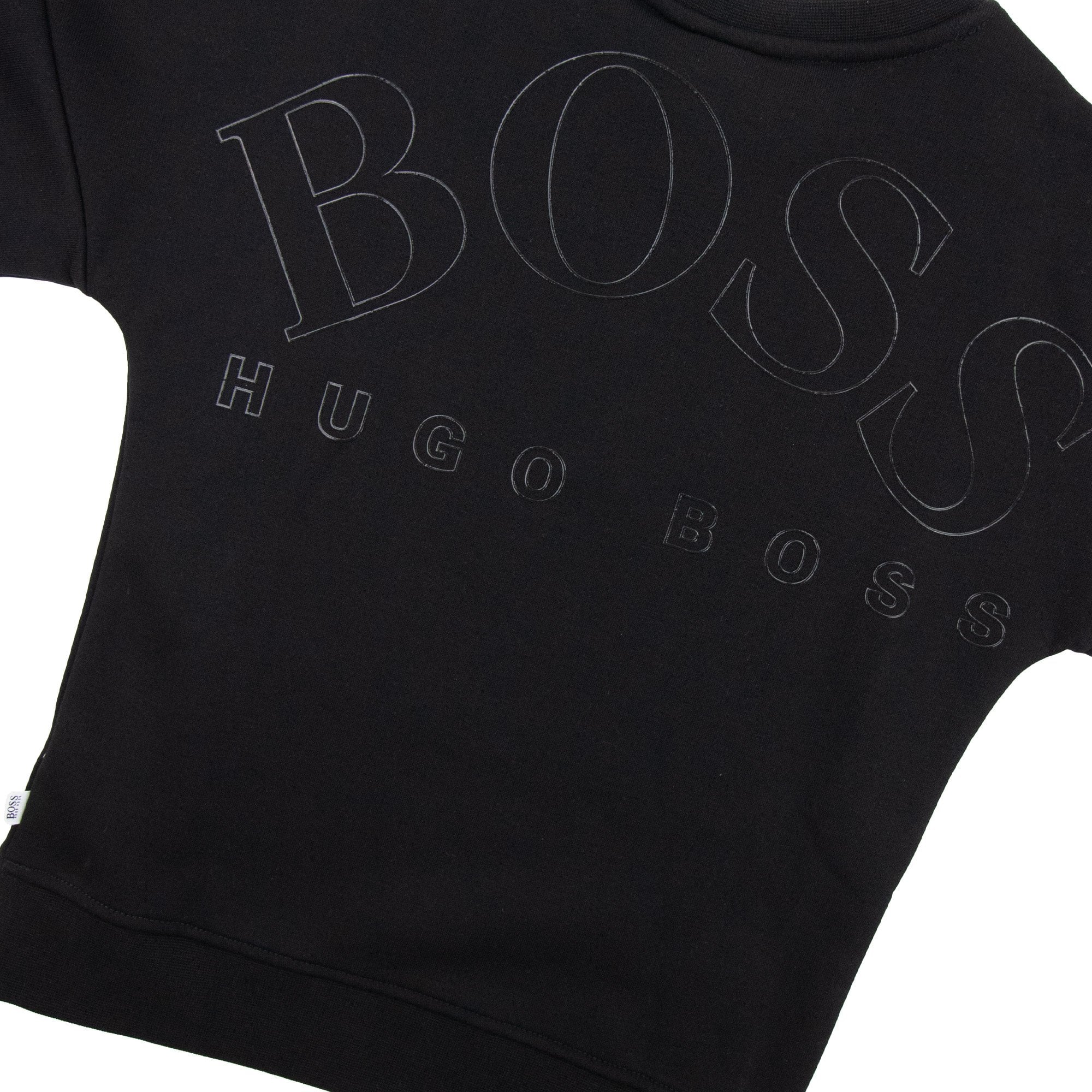 Hugo Boss Kids Lustrous Logo Crew Neck Sweatshirt Black