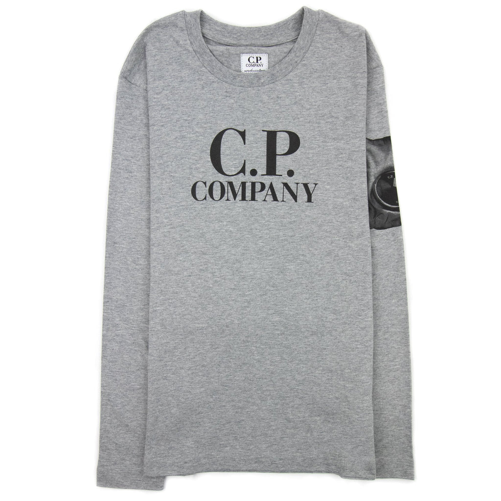 Cp Company Undersixteen Logo Print L/s T Shirts Grey M93