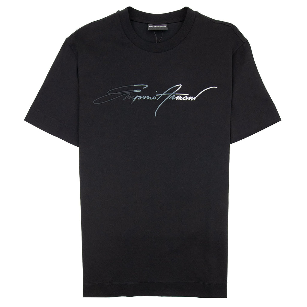 Emporio Armani Signature Logo T Shirt Black 999