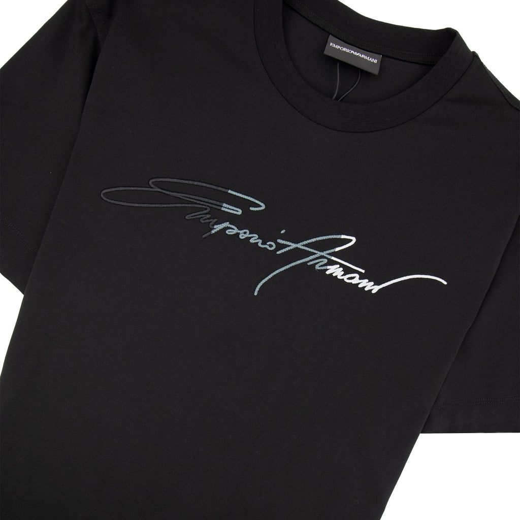 Emporio Armani Signature Logo T Shirt Black 999